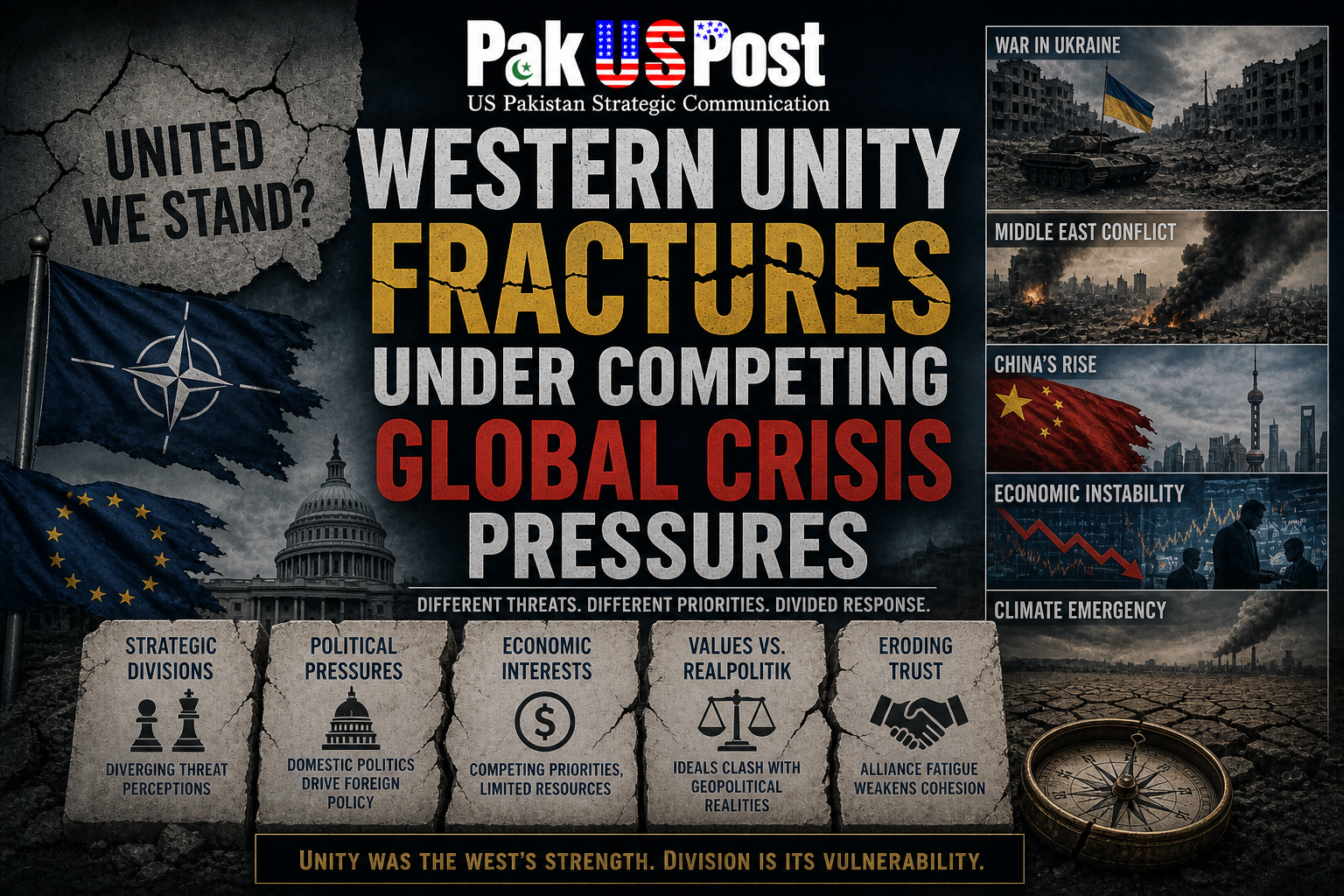 Western Unity Fractures Under Competing Global Crisis Pressures